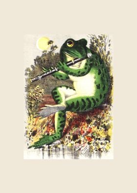 Frog Playing The Flute