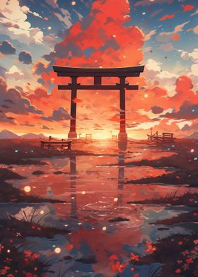 Torii Gate Landscape Anime