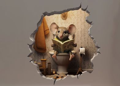 Mouse on Toilet