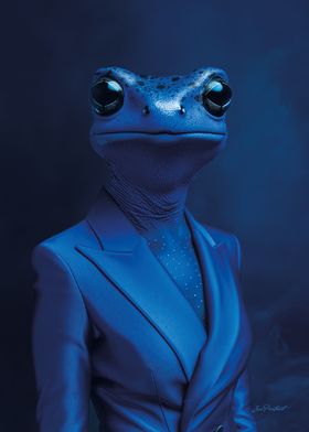 Blue Dart Frog Portrait