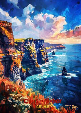 Cliffs of Moher Art Poster