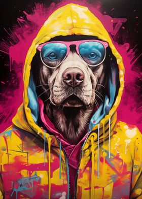 Labrador Hoodie Graffiti