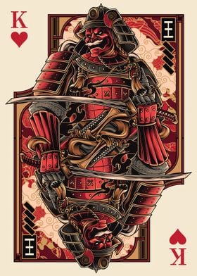 king samurai of heart card