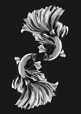 Fish Black And White Art