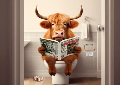 Funny Highland Cow Toilet