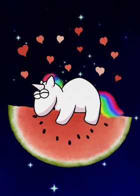 Unicorn Loves Watermelon