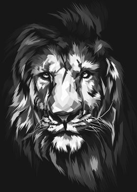 Lion Black And White Art