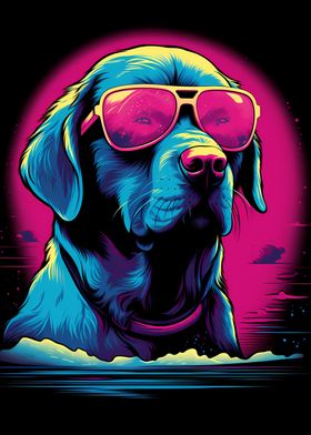 Dog in Miami Vice Style