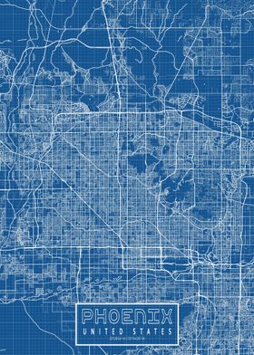 Phoenix City Map Blueprint