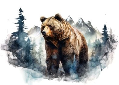 double exposure bear