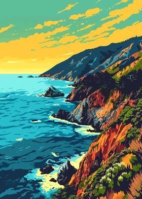 Big Sur Beach Coast Art