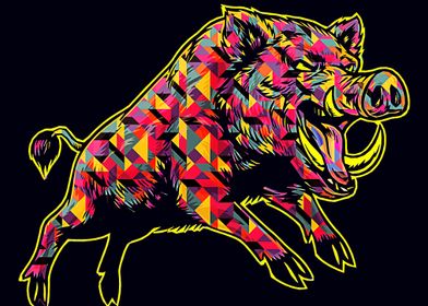 Wild boar pop art 
