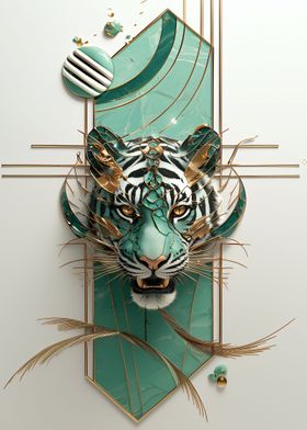 kintsugi art tiger