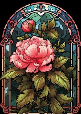 Stained Glass Peony