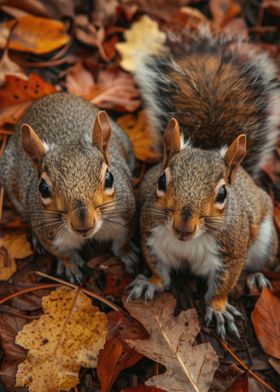 Squirrels Playfully Engage