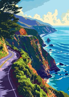 Big Sur Beach Coast Art