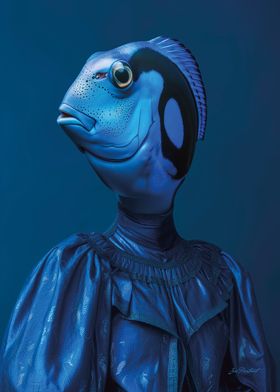 Blue Tang Fish Portrait
