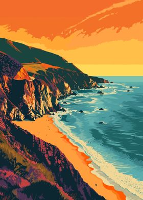 Big Sur Beach Coast Art