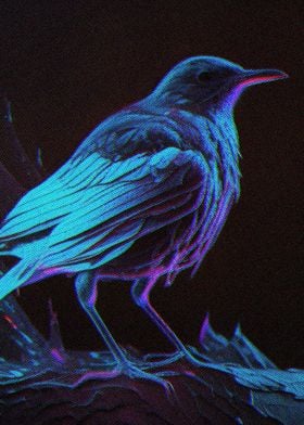 Neon Black Bird