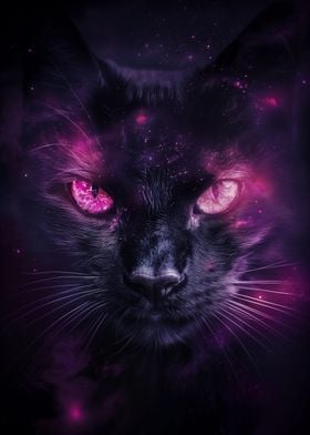 Pink Galaxy Eye Cat