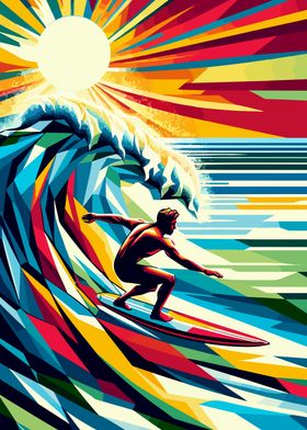 surfing wpap pop art 