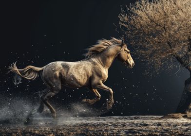 Fantasy Wild Horse Running