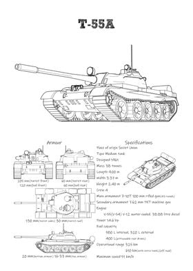 Soviet T55A tank white