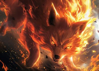 fire kitsune fox