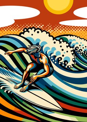 surfing wpap pop art color