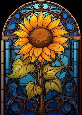 Stained Glass Sunflower