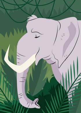 Cute Elephant in Forest