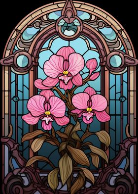 Stained Glass Orchid