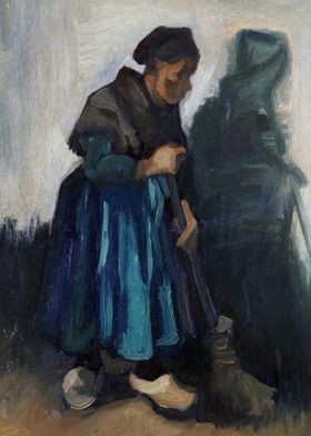 Woman with a broom 