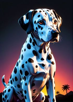 Isometric Dalmatian dog