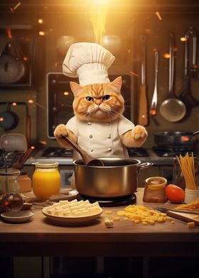 Cat cooking kitchen Funny