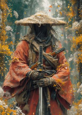 Samurai with a sword