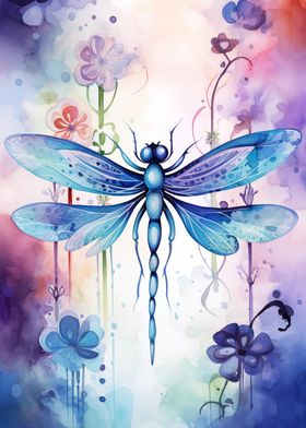 Watercolor Dragonfly 