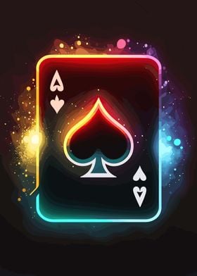 Poker Cards neon