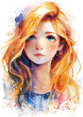 Anime Girl With Goldenhair