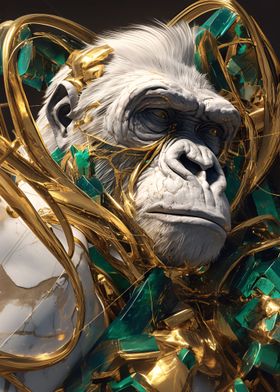kintsugi art white ape