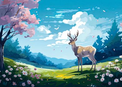 landscape deer animal