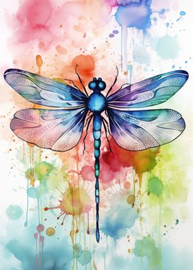 Watercolor Dragonfly 