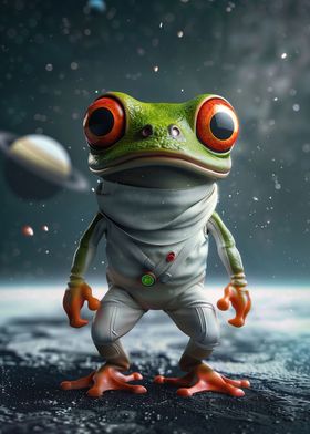 Cute Astronaut Space Frog