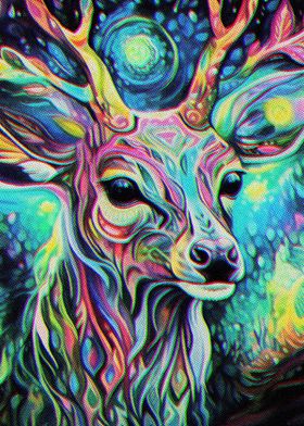 Neon Paint Deer