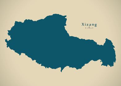 Xizang  Tibet China map