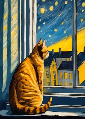 Starry Night Cat