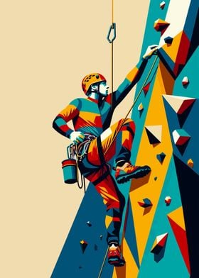 Rock climbing wpap pop art