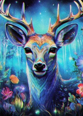 Paint Deer Portrait