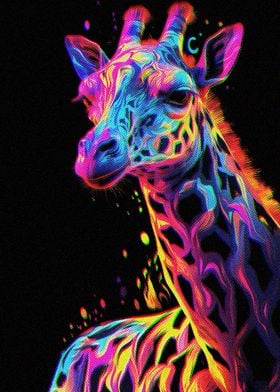 Painting Colorful Giraffe