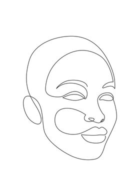 Sexy Woman Face line art